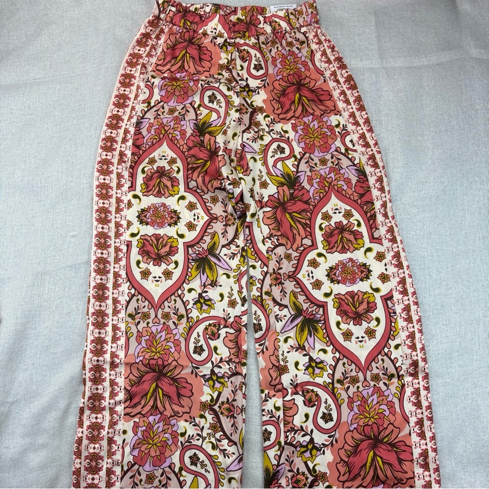 Jm Collection Petite Medallion Melody Satin Pants Size PP - Picture 7 of 11
